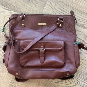 Lily Jade Convertible Tote Diaper Bag Backpack Meggan Brandy/Gold